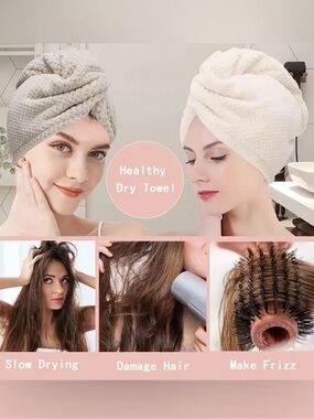 2 Microfiber Hair Towel Wraps